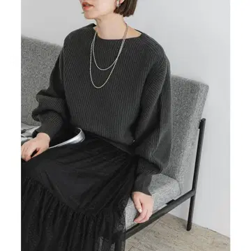 F by ROSSO 해밀턴 볼륨 슬리브 골지 니트