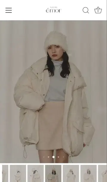 notre emor 에어리 코쿤 파이버 다운 재킷