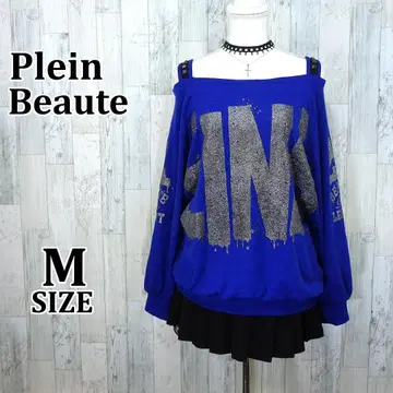 Plein Beaute 오프숄더 Y2K 헤이세이 갸루 그런지 영문