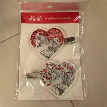 이토 준지 산리오 콜라보 아크릴 헤어 클립 갸루 토미에 x 헬로키티