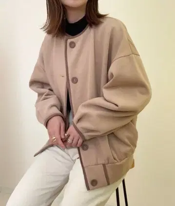 [ maiko x ZOZO ] 파이핑 맨투맨 가디건