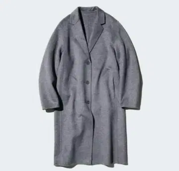 [새상품급] UNIQLO 더블 페이스 체스터 롱 코트 S 그레이