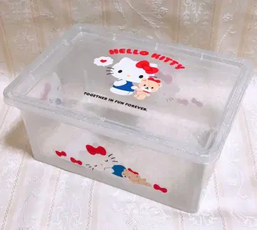 산리오 헬로키티 뚜껑 포함 보관 케이스 S 사이즈 리본