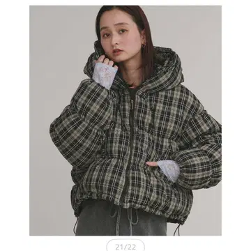 ad thie 체크 다운 자켓