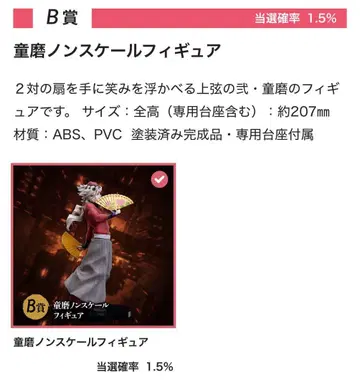 애니플렉스 온라인 복권 귀멸의 칼날 B상 도우마 논스케일 피규어