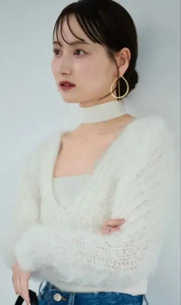 SNIDEL 샤기 니트 풀오버