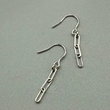 실버 925 체인 링크 후크 귀걸이