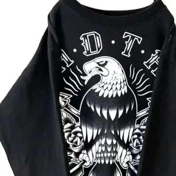 ADTR 버드 이글 로즈 장미 맨투맨 블랙 구제 의류