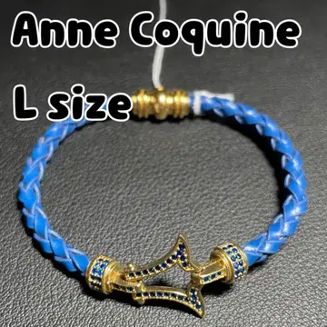 미사용 Anne Coquine 손뜨개질 팔찌 크로스 모티브 L 사이즈