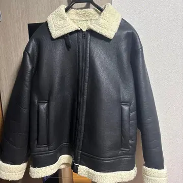 보아 라이닝 블랙 가죽 자켓