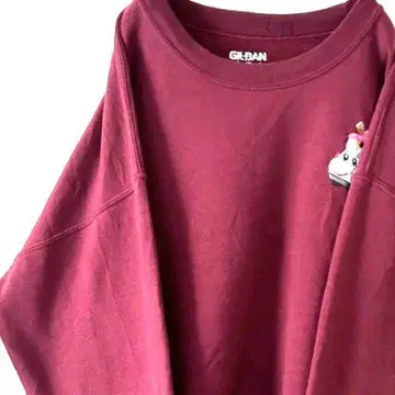 디저트 푸드트럭 자수 맨투맨 L 크림슨 레드 빨간색 구제 의류