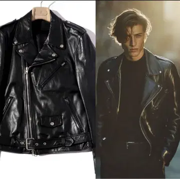 리튬 옴 더블 라이더스 자켓 가죽 블루종 48 L