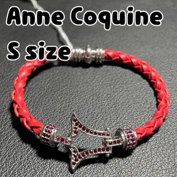 미사용 Anne Coquine 손뜨개질 팔찌 크로스 모티브 S 사이즈