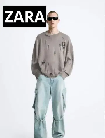 ZARA 오버 사이즈 데미지 니트 새상품