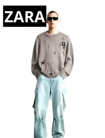 이번 주 한정 가격 새상품 ZARA 오버 사이즈 데미지 니트