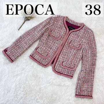EPOCA 에포카 노카라 자켓 트위드 핑크 38