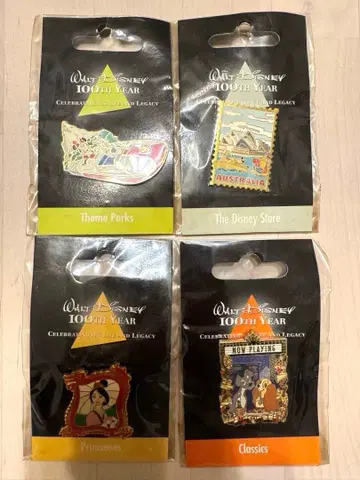 [레어] 레트로 스토어 한정판 월트디즈니 100주년 핀 배지 세트