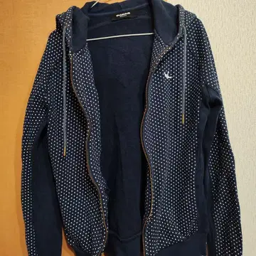 1PIU1UGUALE3 네이비 도트 무늬 후드티