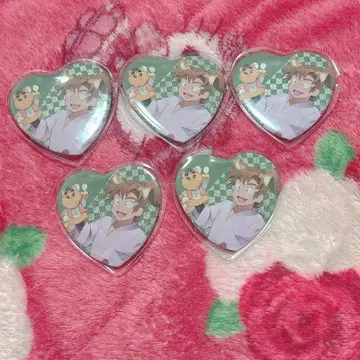 젠포지 이사쿠 난자타운 하트 캔뱃지 5개 세트