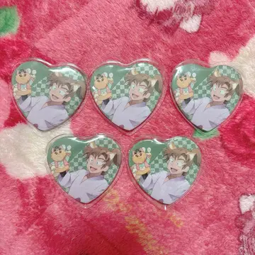 젠포지 이사쿠 난자타운 하트 캔뱃지 5개 세트