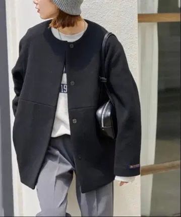 RELUME 슈퍼 파인 비버 크루넥 코트 블랙 36