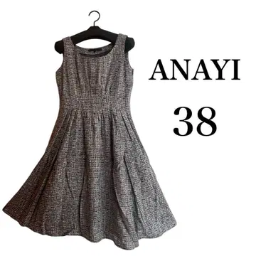 ANAYI 트위드풍 원피스 38 무릎 기장 포멀 슬리브리스