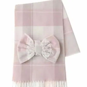 LIZ LISA 리즈리사 체크 리본 스톨 그레이 머플러