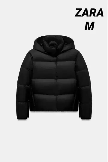 ZARA 발수 방풍 후드 부착 숏 다운 자켓 M