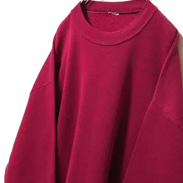 무지 맨투맨 트레이닝복 크림슨 컬러 와인 레드 빨간색 구제 의류 빈티지