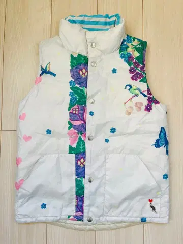 보헤미안 가든 플라워 다운 베스트 리버서블 빔즈 보이