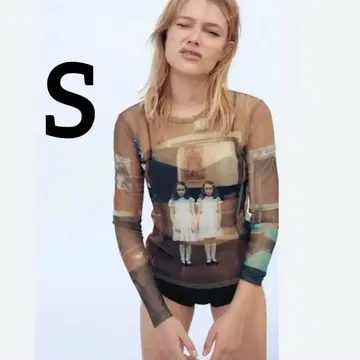 ZARA shining 샤이닝 튤 상의 S