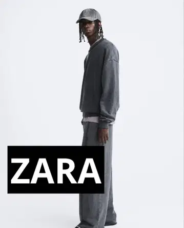 새상품 ZARA 데미지 유즈드 가공 약간 오버 사이즈 맨투맨
