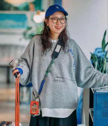 니코앤드 [be with M] misayo 배색 돌 풀오버 그레이