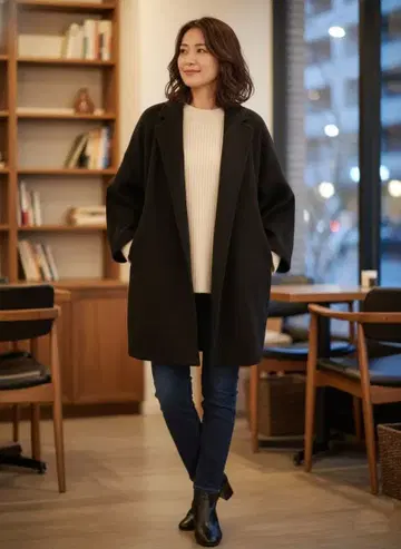 JEANASIS 돌먼 슬리브 울 코트