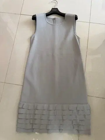 FOXEY 슬리브리스 블루 그레이 원피스 40