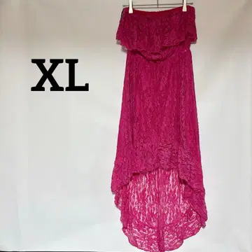 1점만 레이스 원피스 [XL] 튜브탑 핑크 파티