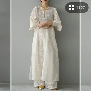 블록 레이스 슬리브 원피스 [ used ]