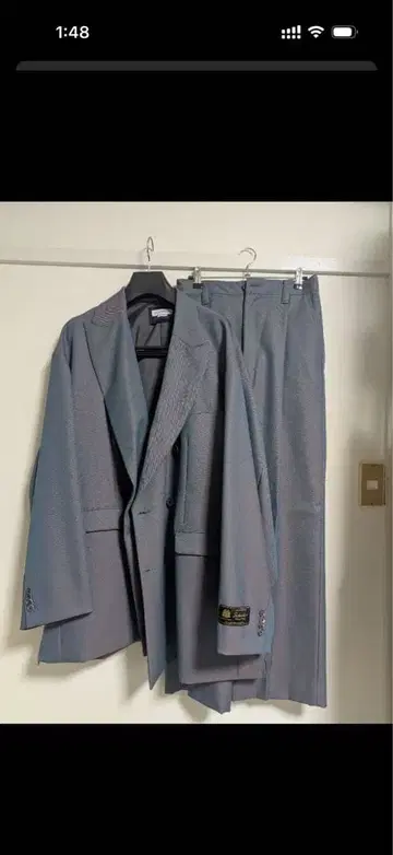 메종 스페셜 울 샴브레이 오버사이즈 셋업