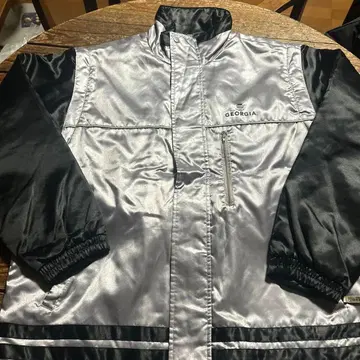 GEORGIA 조지아 나일론 바시티 자켓 실버/블랙 L 사이즈
