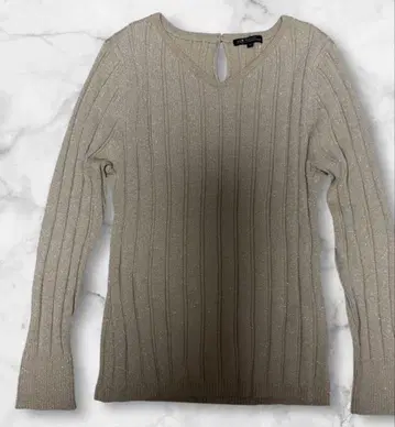 [빅 사이즈] 23구 라메사 리브 니트 44 루즈핏 골드