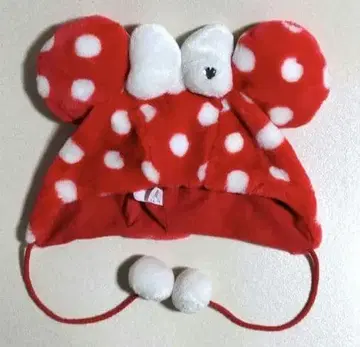 미니 팬캡 도트 모자 빨간색