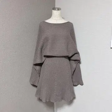 미스티우먼 돌먼 리브 니트 브라우징 원피스 모카