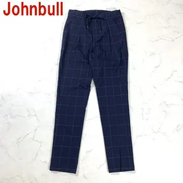 A146 젬블 캐주얼 팬츠 허리밴딩 체크 네이비 S