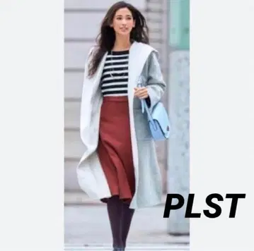 PLST 플라스테 롱 코트 M 더블 페이스 가운 코트 그레이 DMW