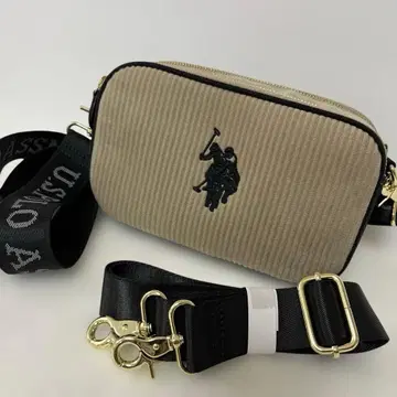 U.S. POLO ASSN. 코듀로이 숄더백 베이지