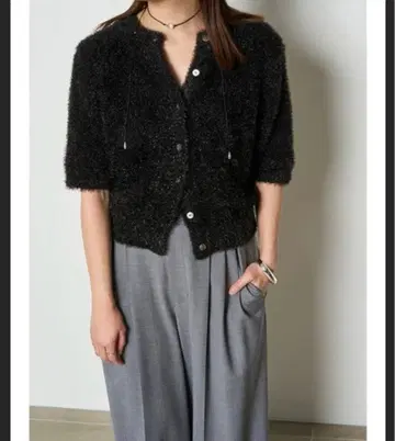 [새상품급] 미스 로에 MIESROHE 라메 샤기 니트 가디건