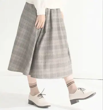 Honeys 허니즈 여성용 M 사이즈 그레이 체크 무늬 플레어 스커트