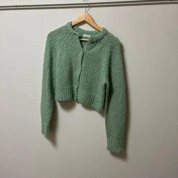 프레이 아이디 울 알파카 크롭 가디건 민트