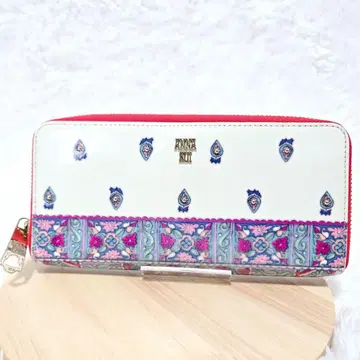 ANNA SUI 안나수이 에나멜 장지갑 올 패턴 라운드 지퍼