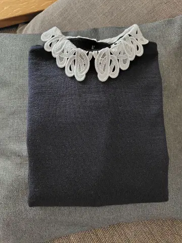 23구 니트 워셔블 카라 부착 네이비 긴팔 니트 완판템 자수